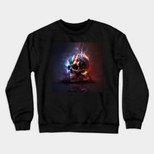 American Flag and Skull Art Crewneck Sweatshirt